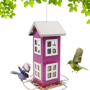 Comedero de pájaros de metal pintado a mano caprichoso | Decoración de jardín rústico | Casa de pájaros vintage personalizada para uso al por mayor - Product Image 6