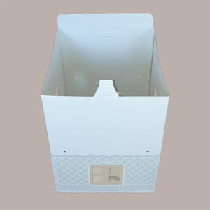 5 uds Casa de cartón verde con cordones 245x245H150mm caja de regalo de Navidad para 1kg Panettone suministros de vacaciones - Product Image 2