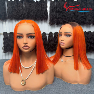 Perruque de cheveux humains droite d'os de couleur personnalisée extensions de cheveux raides d'os vietnamien perruques de cheveux frontales à fermeture - Product Image 2