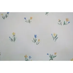 NOS SA Maxwell Double Rouleau Papier Peint Abstrait Pastel Tulipes en Jaune Orange Bleu Peel & Stick Revêtement Mural - Product Image 1