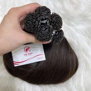 Vente en Gros de Cheveux Humains Naturels Raides Extensions de Cheveux à Pointe Plate Extensions de Cheveux Humains Style Kératine Temps Pcs - Product Image 1