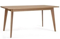 Table de salle à manger d'intérieur moderne 160x80 en bois Mindi 3 cm Top en bois massif pour entrée de bistrot et de cuisine pour la maison et l'hôtel - Product Image 4
