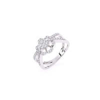 Bague style halo floral à sangle fendue avec diamant de laboratoire sans conflit de 0,37 ct |   En or jaune, blanc et rose 9 carats