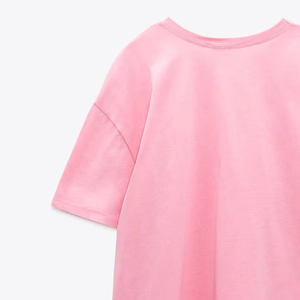 2025ทีเชิ้ตผู้หญิงแขนสั้นโอเวอร์ไซส์ลำลองคอกลมทรงหลวมเสื้อยืดแฟชั่นเทรนนิ่ง - Product Image 4