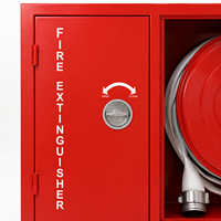 Armoire murale double porte en acier inoxydable pour extincteur et enrouleur de tuyau d'incendie de marque KHi, personnalisable, usage commercial