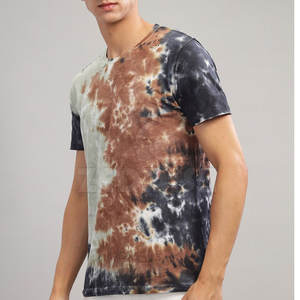 T-shirt confortable délavé à l'acide T-Shirt respirant taille personnalisée en stock T-shirt délavé à l'acide en polyester coton - Product Image 2