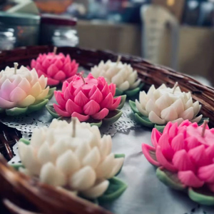 เทียนหอมศิลปะจากขี้ผึ้งถั่วเหลือง กลิ่นอโรมาเธอราพี เป็นมิตรกับสิ่งแวดล้อม ผลิตเอง ตกแต่งบ้าน ผลิตในอินเดีย - Product Image 1