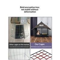 Cage pour petit chien en gros avec couvercle décoratif, enclos métallique et espace de repos divisé pour usage intérieur comme maison pour animaux de compagnie