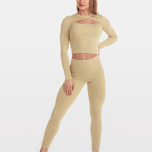Fashion sexy high waist fitness <b>leggings</b> yoga set custom running <b>leggings</b> <b>women</b> two piece yoga sportswear set with OEM service - Product Image 1