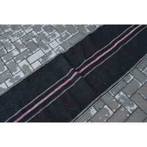 Vintage <b>Runner</b> Rug, 2.1x6.6 ft Turkish Rug, <b>Black</b> Ikat Wool Rug - Product Image 5