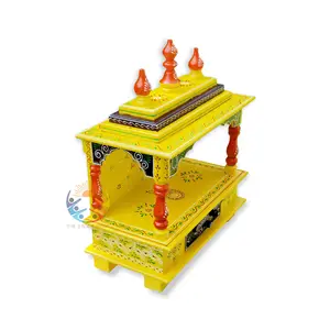 Ручная роспись, деревянный храм, индийский ручной работы Mandir Pooja Ghar мандапам для поклонения, индийский домашний декор, искусство, религиозный святой храм