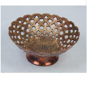 Bol de décoration de table à manger de style moderne, bol de service pour la maison, l'hôtel, le restaurant, finition plaquée or, bol à fruits en métal - Product Image 1