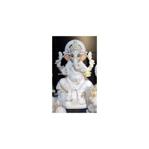 No.1 calidad blanco puro mármol Makrana Ganesh Ji estatua - Product Image 1