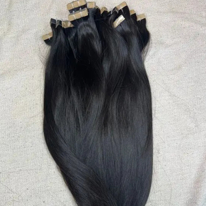 Extensions de cheveux à bandes adhésives non-Remy 100% vierges à cuticules intactes, 22 pouces, double trame, cheveux humains vietnamiens, style ondulé, toutes couleurs - Product Image 1