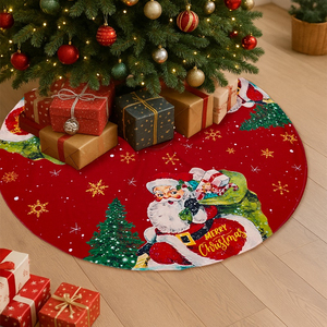 Jupe de sapin de Noël, accessoire décoratif, tissu doux et confortable, base ronde pour sapin de Noël, couverture intérieure pour la maison, design festif pour les fêtes - Product Image 1