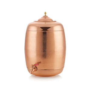 Juego de 3 piezas de ollas de cobre Soporte de metal Dispensadores redondos martillados Dispensador de ollas de agua de diseño de cobre martillado Premium - Product Image 6