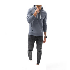 Sudaderas con capucha de mezcla de algodón de color liso para hombre - Product Image 3