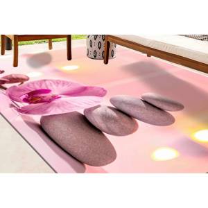 Pink Orchid Zen Stones <b>Rug</b>: Modern Bedroom Office Decor,<b>Chenille</b> <b>Rug</b> - Product Image 4