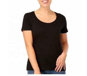 Camiseta de Cuello Redondo para Mujer, Personalizada, Informal, de Manga Corta, Antiencogimiento, Antibolitas, de Secado Rápido, Transpirable, Económica, Sostenible, Negra - Product Image 6