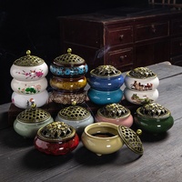 Brûleur d'encens en céramique Celadon, petit encensoir effet craquelé, pour cérémonie d'encens au bois de santal, décoration intérieure
