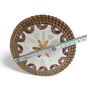 Salvamanteles de Nácar con Detalles de Ratán Natural para la Presentación y Decoración Diaria de la Mesa, Procedente de Vietnam - Product Image 2