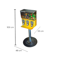 TRIPLE CANDY MACHINE-Distributeur automatique de bonbons et de gommes à monnaie (remis à neuf)