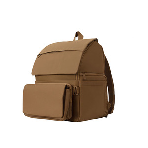 Vintage Style PU Leather Unisex Diaper <b>Backpack</b> with Zipper Closure Large Capacity & Multi-Function for Business Travel - Product Image 1