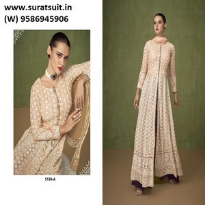 Vêtements Ethniques Indiens De Mariage Et De Fête De Luxe Véritable Georgette Broderie Anarkali Long Salwar Suit - Product Image 2