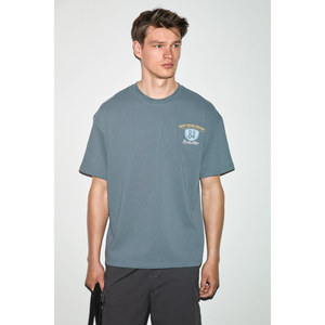 GRIMELANGE XAVIEL Camiseta de Cuello Redondo para Hombre, 100% Algodón Orgánico, con Detalle Estampado, Corte Regular - Product Image 4