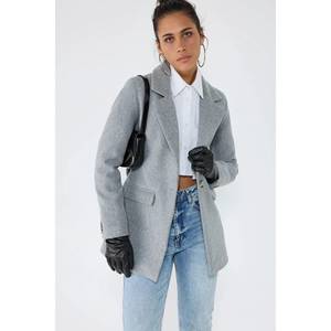 Chaqueta Unisex para Todas las Temporadas, Estilo Diario, Cuello Redondo con Botones, 100% Poliéster - Product Image 2