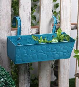 Pot de fleur en métal imprimé bleu moderne grand suspendu pour l'extérieur jardinière décorative en fer jardinières rectangulaires pour le jardin - Product Image 3