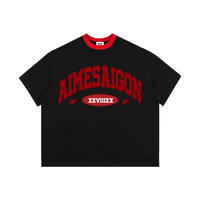 Camiseta Unisex Oversize de Corte Cuadrado, Transpirable, con Bordado y Estampado, Tela Waffle, Corte Corto, Tallas Grandes, para Adolescentes, ODM OEM