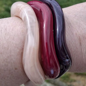 Bracelets carrés en résine Bracelets carrés en acrylique empilables, ensemble de bracelets Funky Chunky, bijoux inspirés des années 90 - Product Image 1