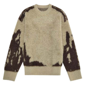 Vente en gros de pulls streetwear tricotés personnalisés pour hommes, pull-over en mohair surdimensionné avec col rond, costume respirant à la mode pour l'hiver - Product Image 1