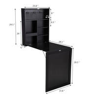 Support mural pliable Convertible bureau portable flottant Table d'écriture pliante bureau d'ordinateur avec grande zone de rangement