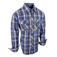 2025 Chemise en flanelle personnalisée en coton à manches longues élégant noir et blanc à la mode