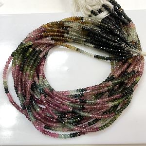 Perles multi-facettes en forme de rondelle Tourmaline naturelle Perles en gros pour la fabrication de bijoux - Product Image 5