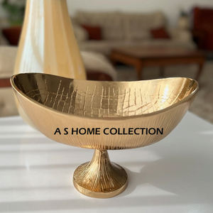 Hammered Texture Golden Plated Round Shape Calla Lily Design Kitchen Ware Dining <b>Table</b> Stainless Steel Metal Joint Three Bowl - Product Image 6