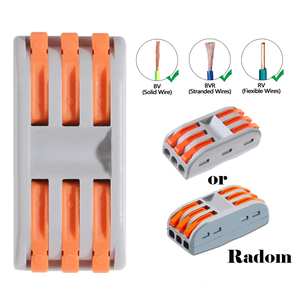 Connecteur de câble universel en alliage d'aluminium 3 broches 3 voies, raccord rapide à enfoncer, bornier de raccordement 221 fils, 3 entrées 3 sorties 600V - Product Image 6