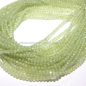 Cuentas de Prehnita Facetadas Naturales en Forma de Rondelle de 3MM, Cuentas Sueltas de Piedra Preciosa Verde para la Fabricación de Joyas - Product Image 2