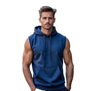 <b>Men's</b> Athletic Sleeveless Workout Hoodie Lightweight Quick Dry Summer Fitness Wear <b>Singlet</b> Hood Top <b>Men</b> - Product Image 2