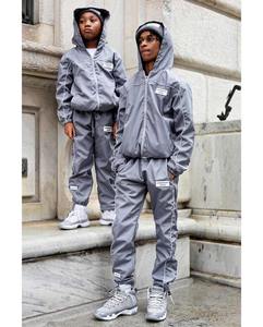 Survêtement de jogging unisexe réfléchissant en nylon et coton de haute qualité avec logo personnalisé, coupe-vent pour homme, survêtement évasé - Product Image 1