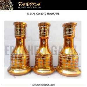 Chicha Farida de luxe, mini narguilé en verre, design élégant, base de vase de qualité, technique de miroir unique, revêtement métallique - Product Image 2