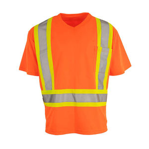 T-shirt réfléchissant haute visibilité, vêtements de travail de sécurité à manches courtes personnalisés pour hommes, adapté aux travaux de construction et aux travaux en extérieur - Product Image 1