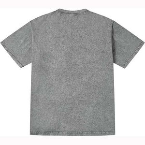 T-shirts grande taille pour hommes de style décontracté 100% coton délavé à l'acide coupe ample propre cou impression de logo personnalisé surdimensionné - Product Image 6