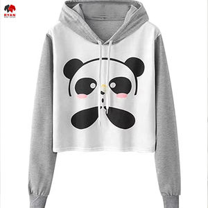 Wholesale Price High Quality <b>Crop</b> <b>Top</b> Hoodies For Women Adults And <b>Kids</b> Drop Shoulder Hoodies - Product Image 2