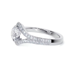 10k jaune Rose blanc or laboratoire cultivé diamant mariage et bague de fiançailles pierre taillée ronde pour les cadeaux et les fêtes plaquées or - Product Image 4