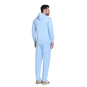 Couleur bleu profond personnalisé pour hommes de grande taille pullover à manches longues avec pantalons de survêtement ensemble de sweats à capuche imprimés pour hommes au meilleur prix - Product Image 5