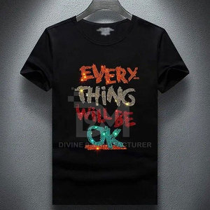 Utilisation à l'extérieur Nouveau design T-shirts à strass pour hommes Vente en gros T-shirts à strass pour hommes à la mode - Product Image 1