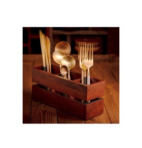 Soporte de cubiertos de madera de 4 secciones de alta calidad para vajilla de comedor de diseño único de proveedores mayoristas - Product Image 2